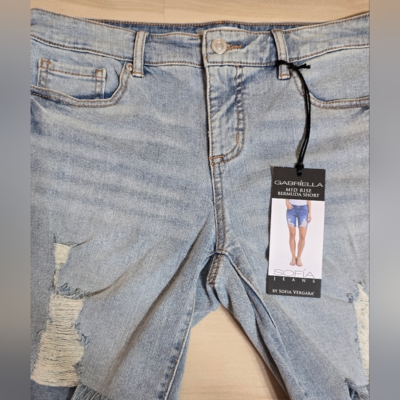 Sofia Jeans by Sofia Vergara Gabriella Mid Rise Bermuda Short Women Size 4 - Picture 8 of 14